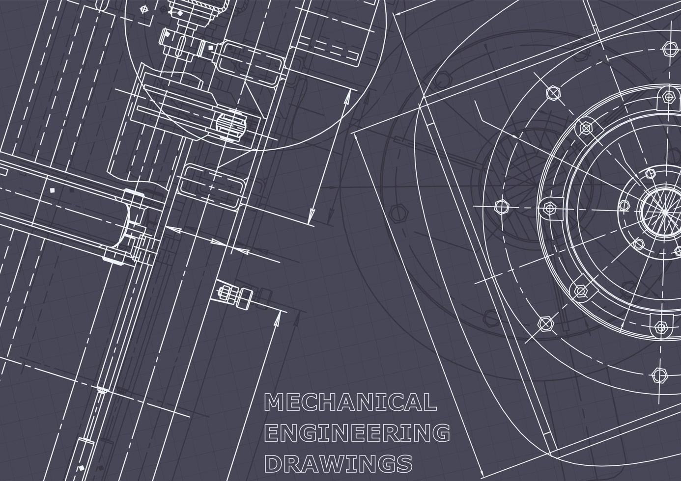 Plano. dibujos de ingeniería de vectores. fabricación de instrumentos mecánicos vector