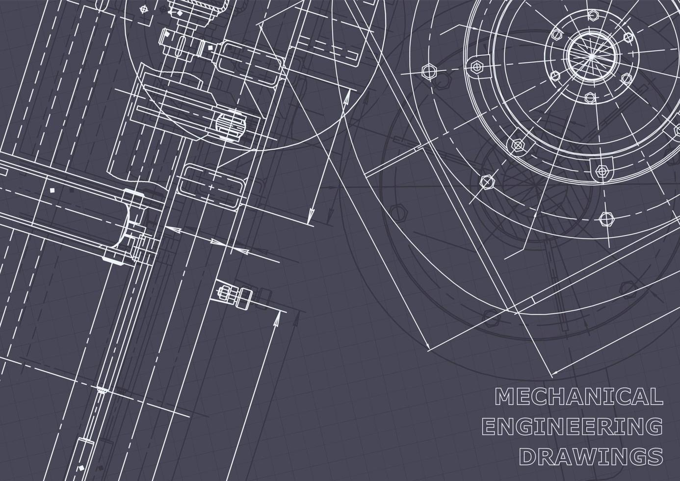 Blueprint. Vector engineering drawings. Mechanical instrument making