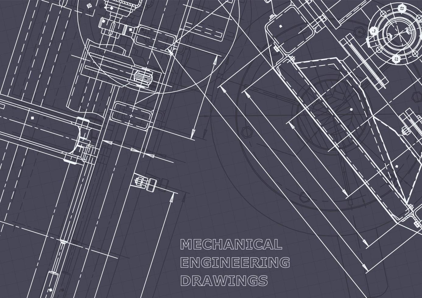 Blueprint. Vector engineering drawings. Mechanical instrument making