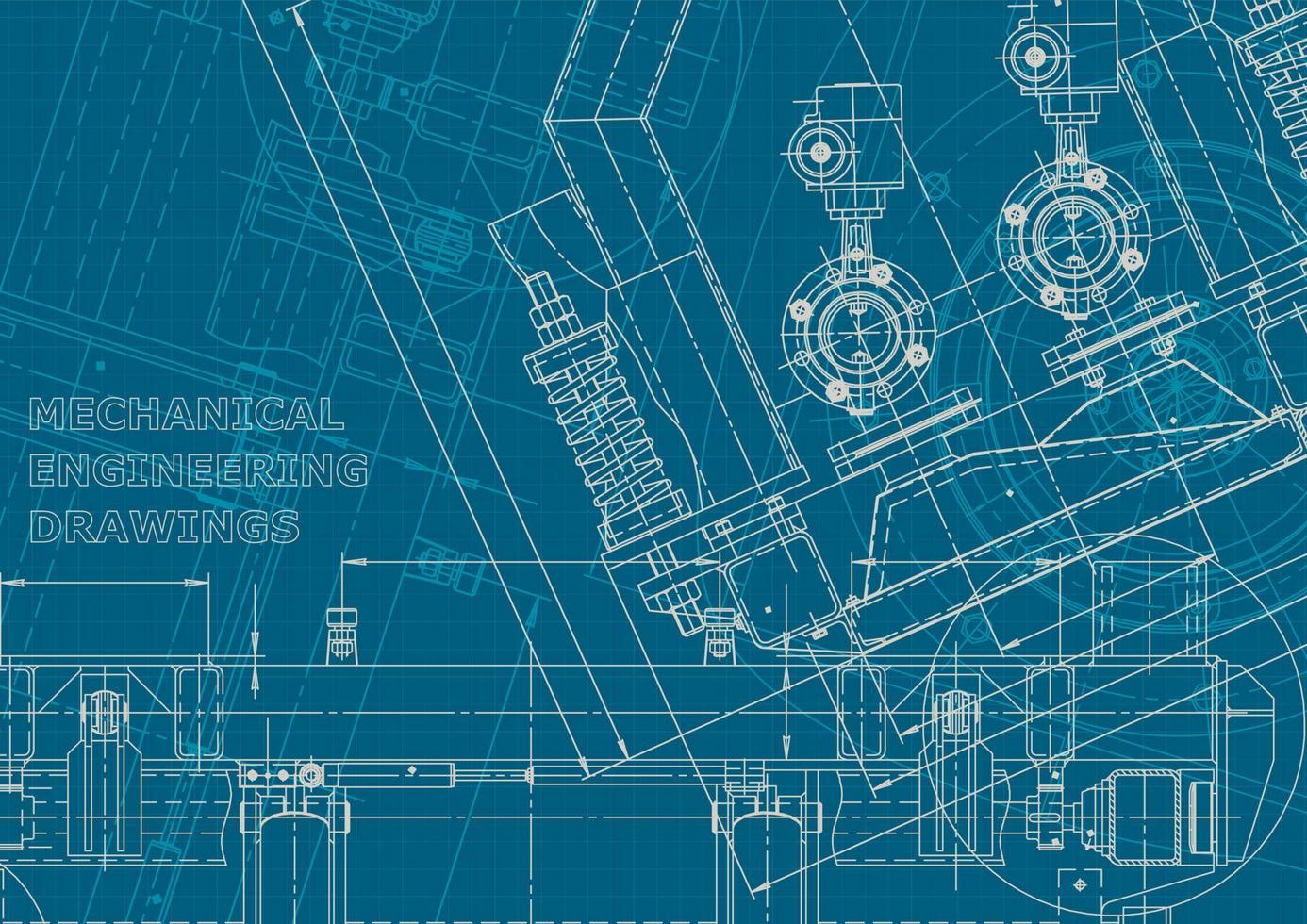 Corporate Identity. Blueprint. Vector engineering drawings