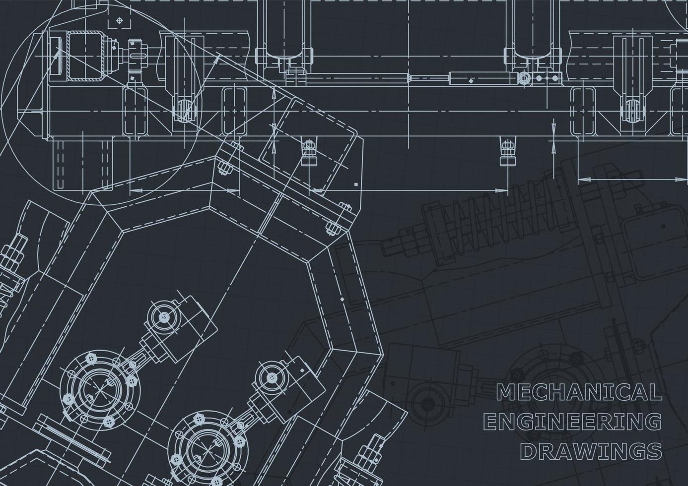 Computer aided design systems. Blueprint. Official style vector