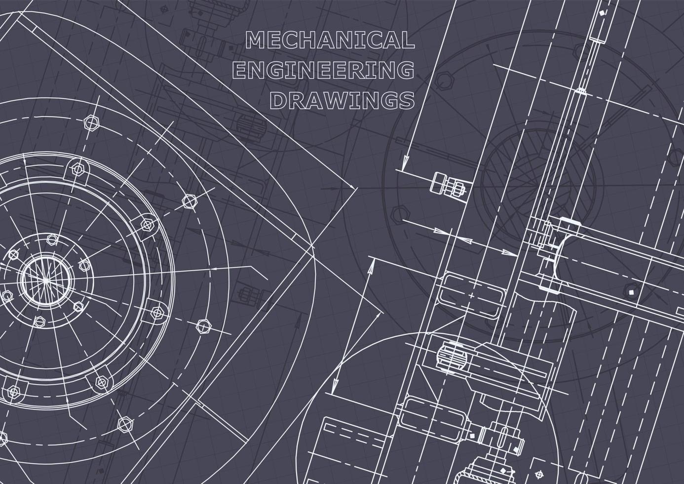 Blueprint. Vector engineering drawings. Mechanical instrument making