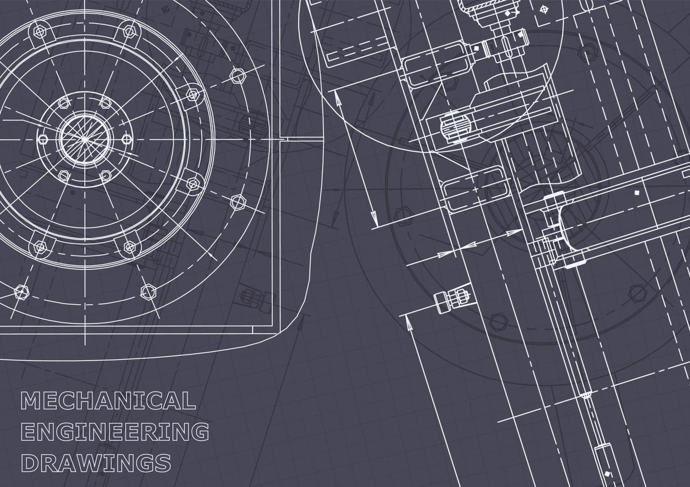 Blueprint. Vector engineering drawings. Mechanical instrument making