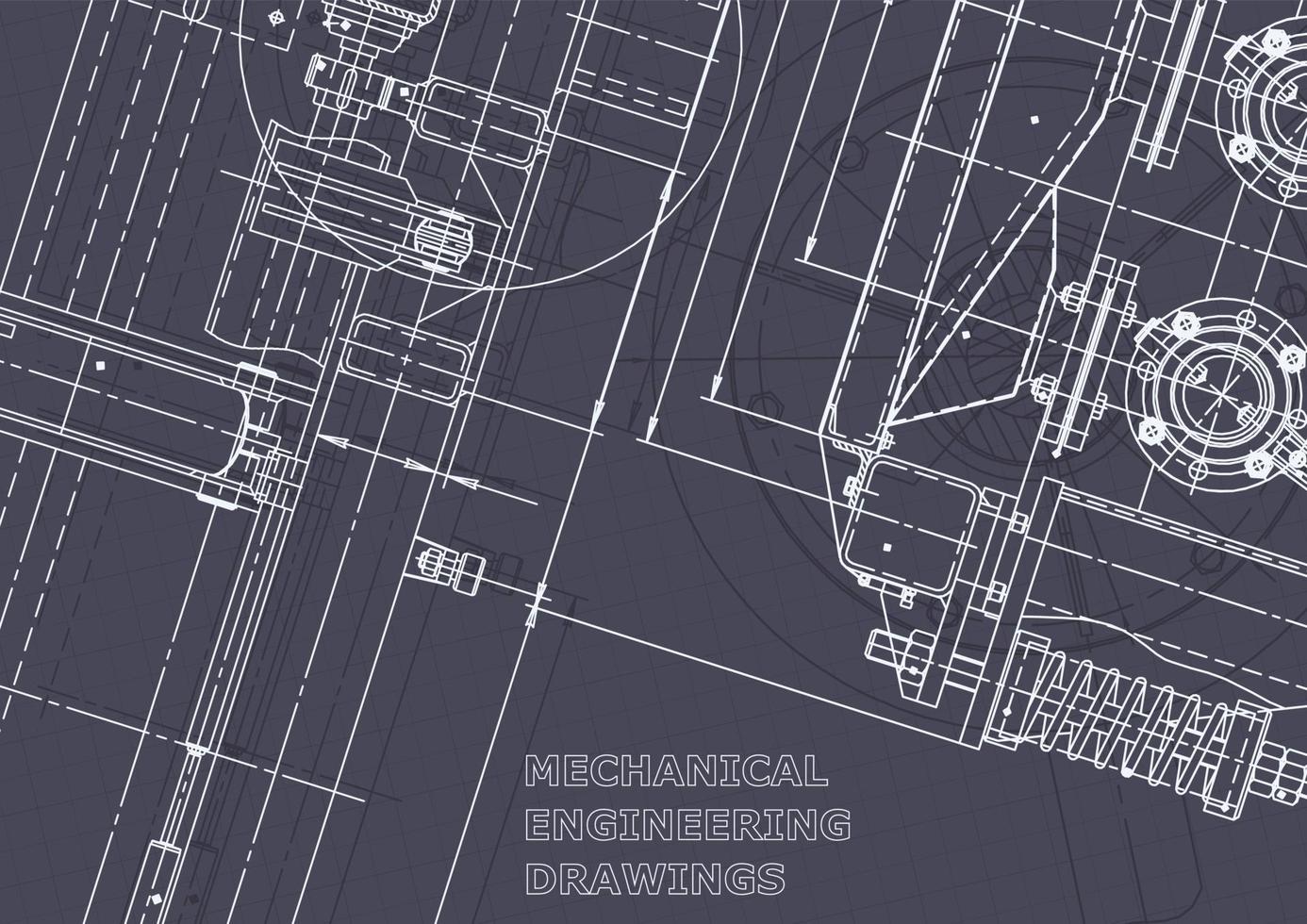 Blueprint. Vector engineering drawings. Mechanical instrument making