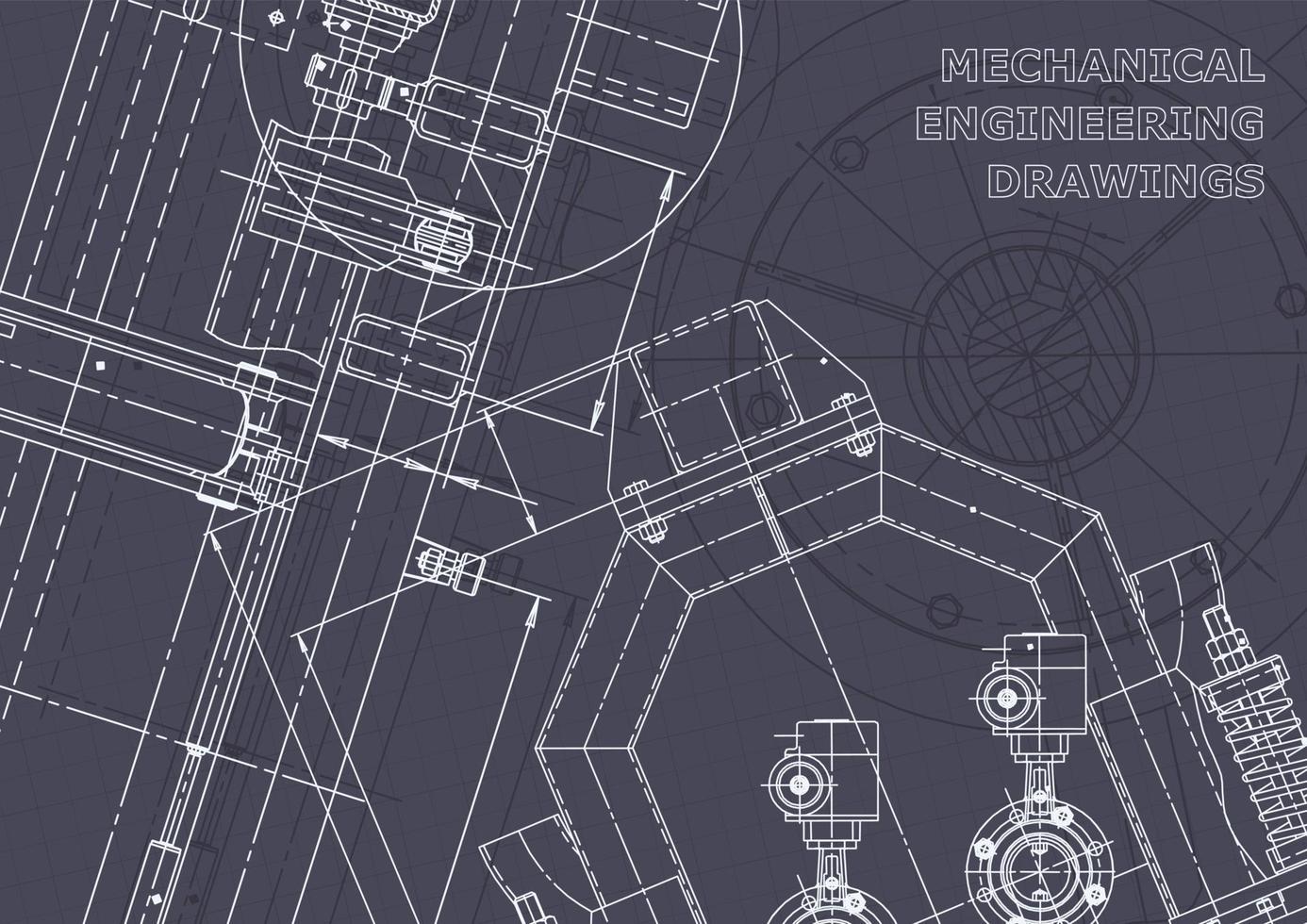 Plano. dibujos de ingeniería de vectores. fabricación de instrumentos mecánicos vector