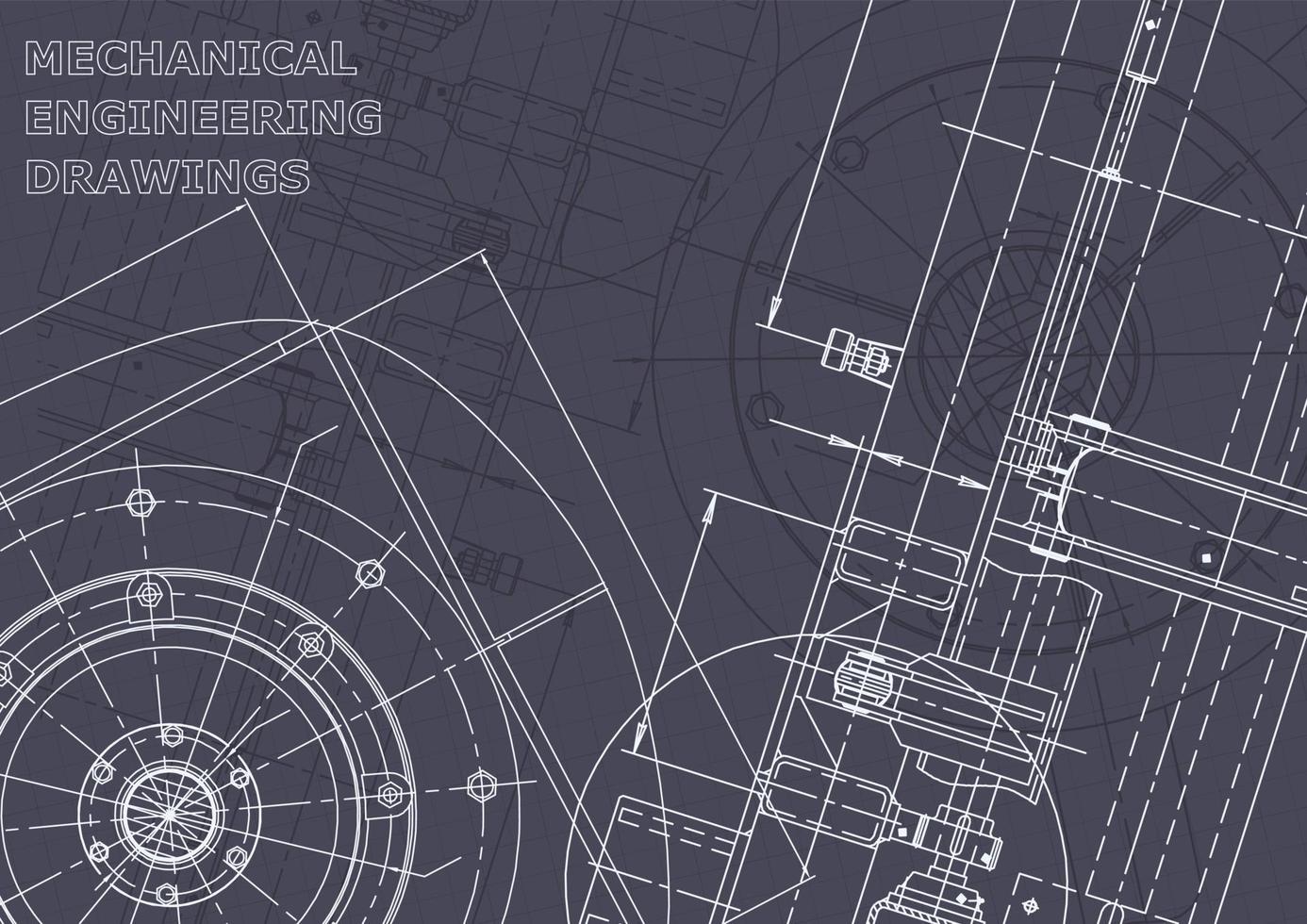 Plano. dibujos de ingeniería de vectores. fabricación de instrumentos mecánicos vector