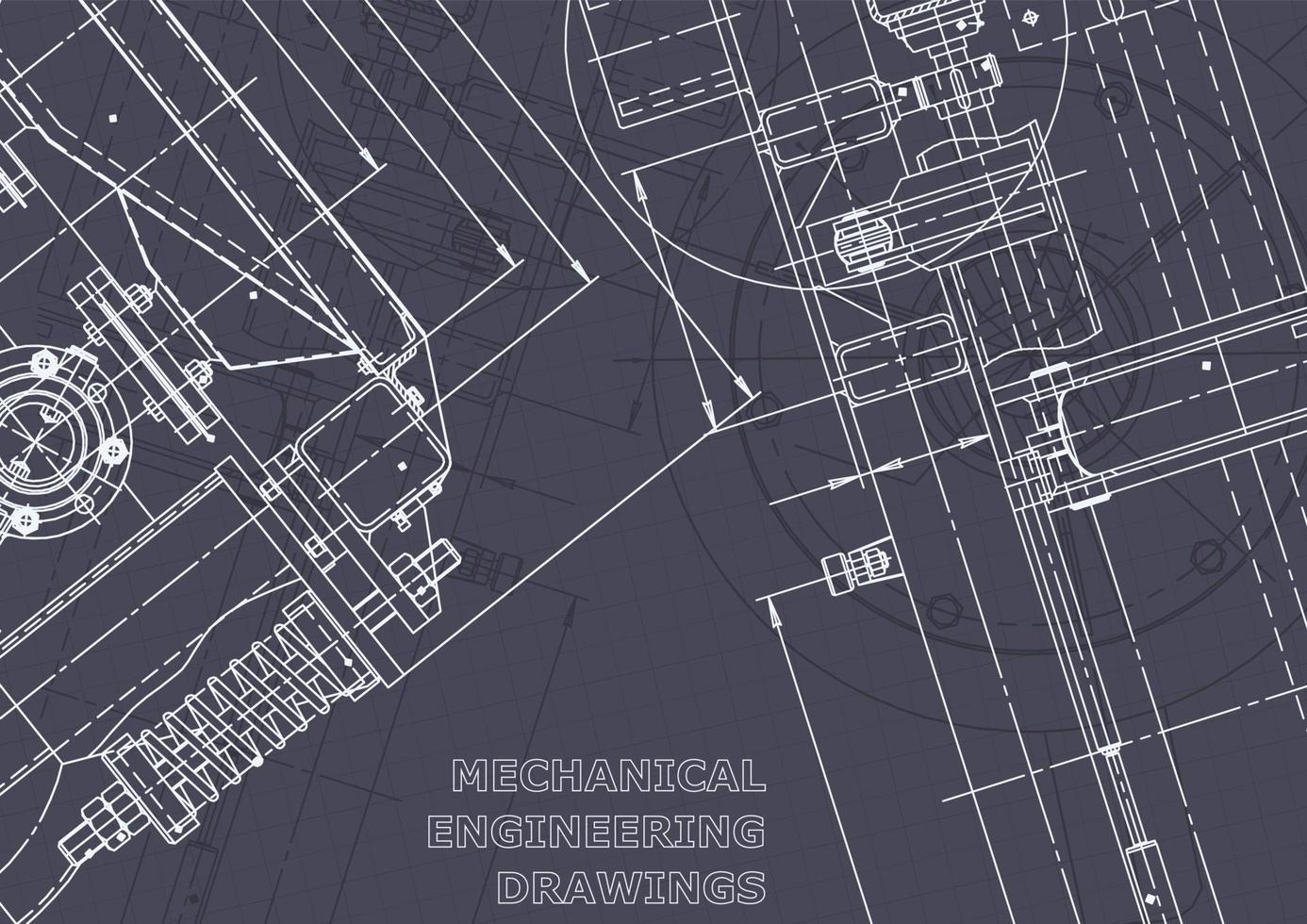 Plano. dibujos de ingeniería de vectores. fabricación de instrumentos mecánicos vector