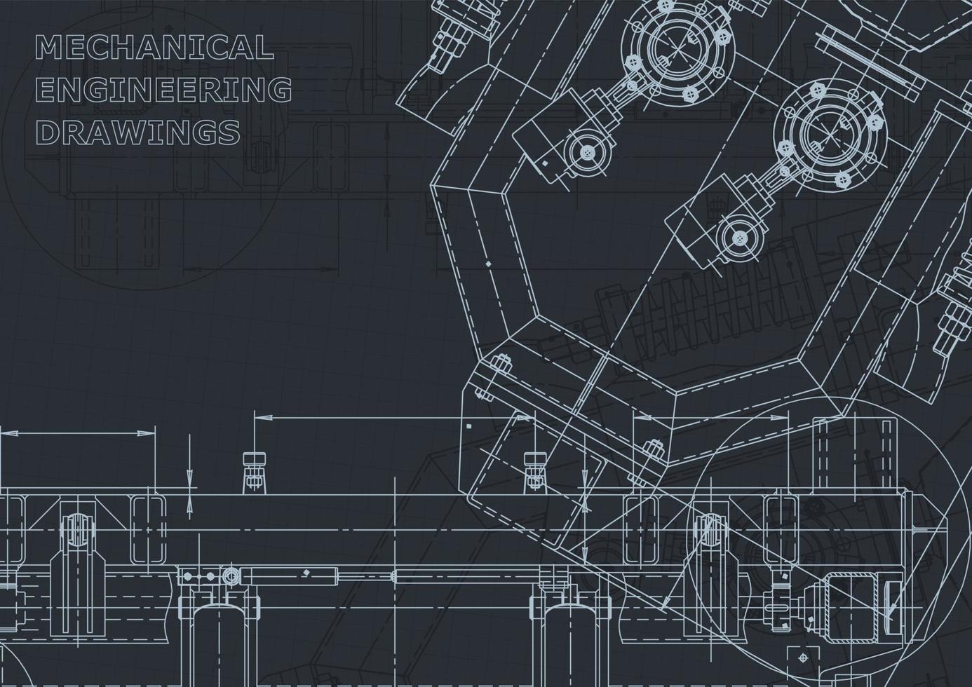 Computer aided design systems. Blueprint. Official style vector