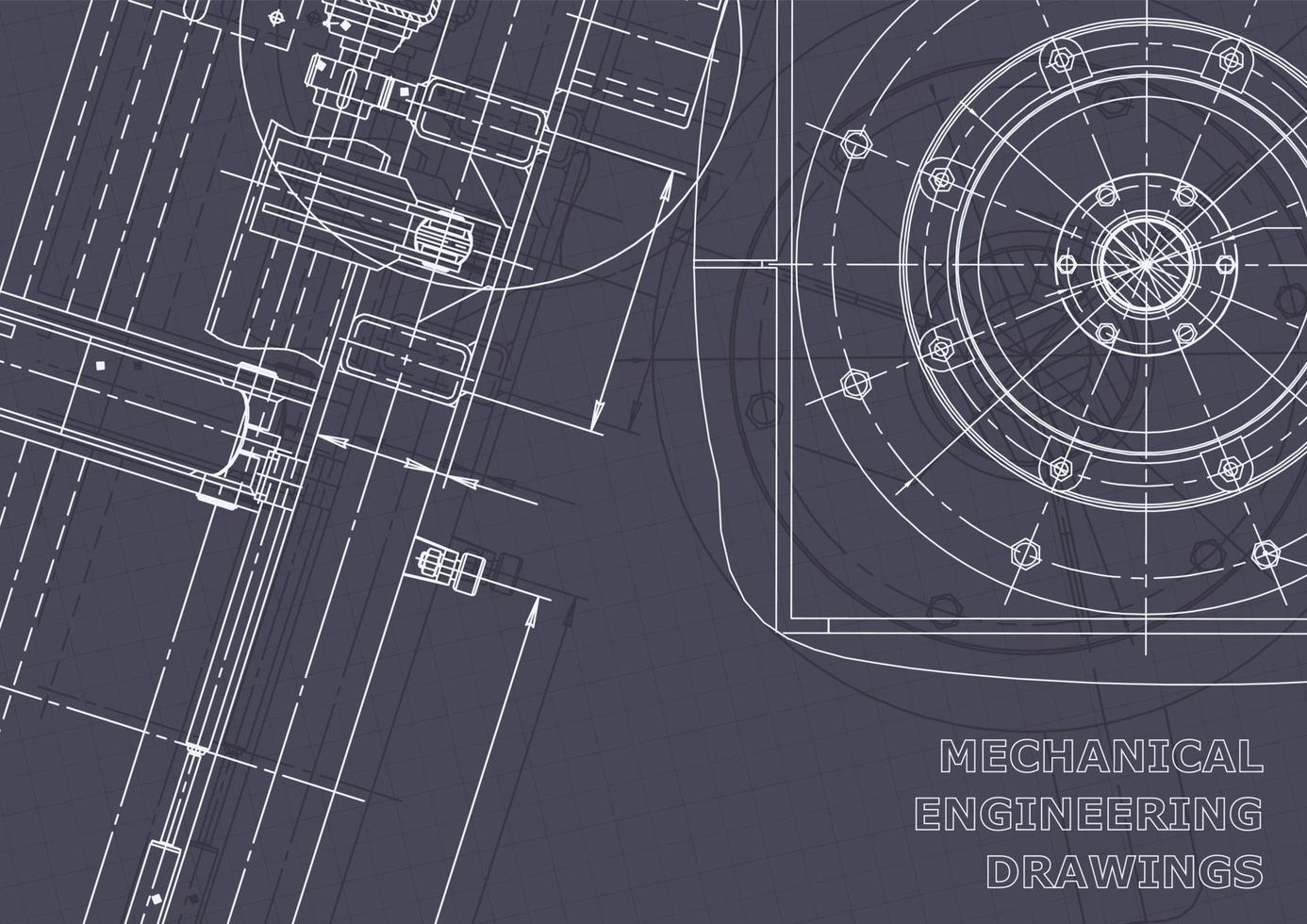 Blueprint. Vector engineering drawings. Mechanical instrument making