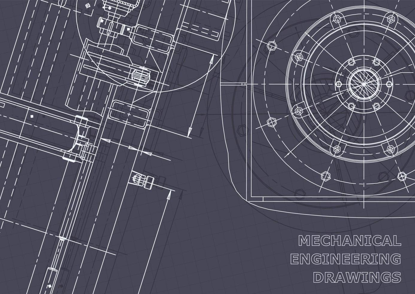 Plano. dibujos de ingeniería de vectores. fabricación de instrumentos mecánicos vector