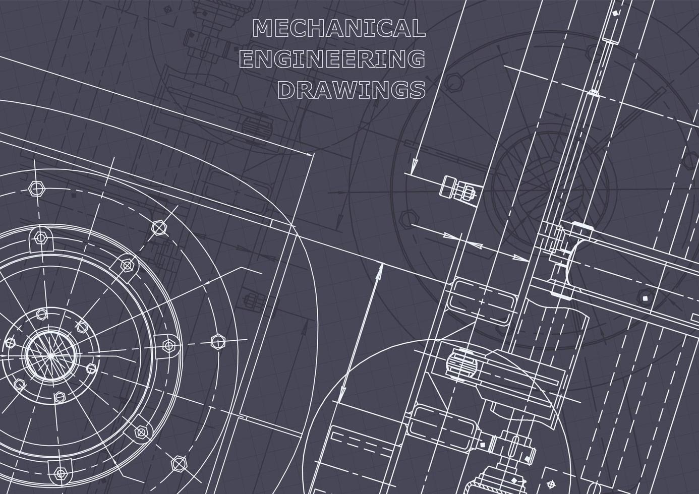 Plano. dibujos de ingeniería de vectores. fabricación de instrumentos mecánicos vector