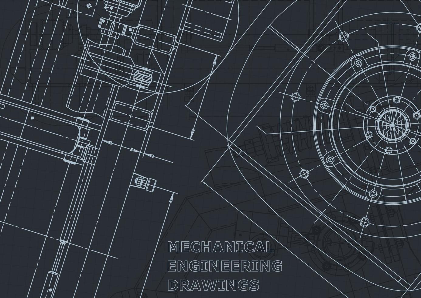 Plano. dibujos de ingeniería de vectores. fabricación de instrumentos mecánicos vector