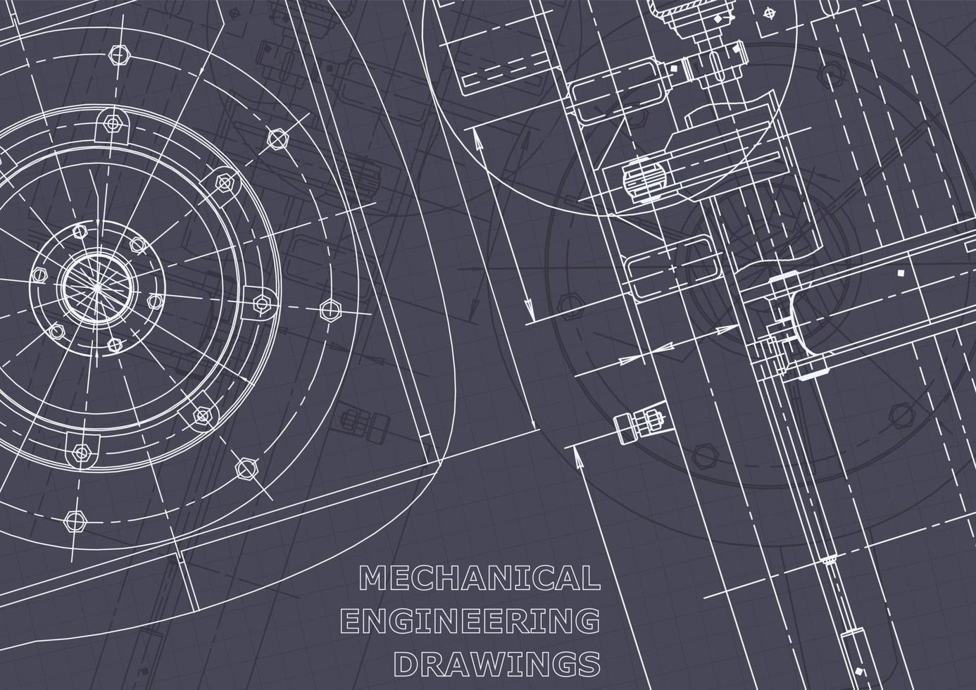 Blueprint. Vector engineering drawings. Mechanical instrument making