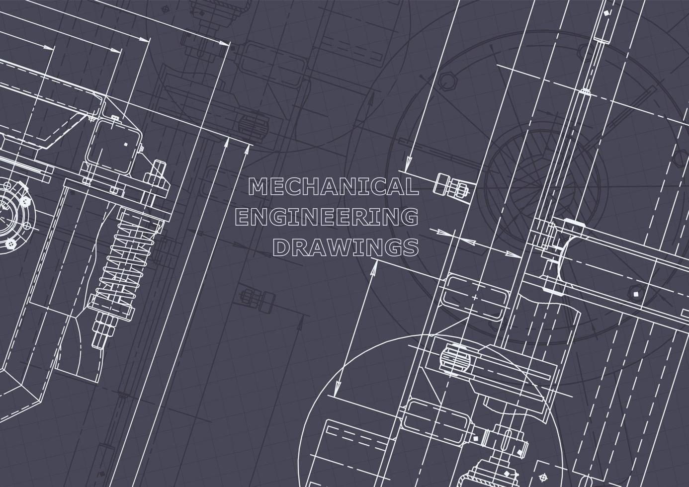 Blueprint. Vector engineering drawings. Mechanical instrument making