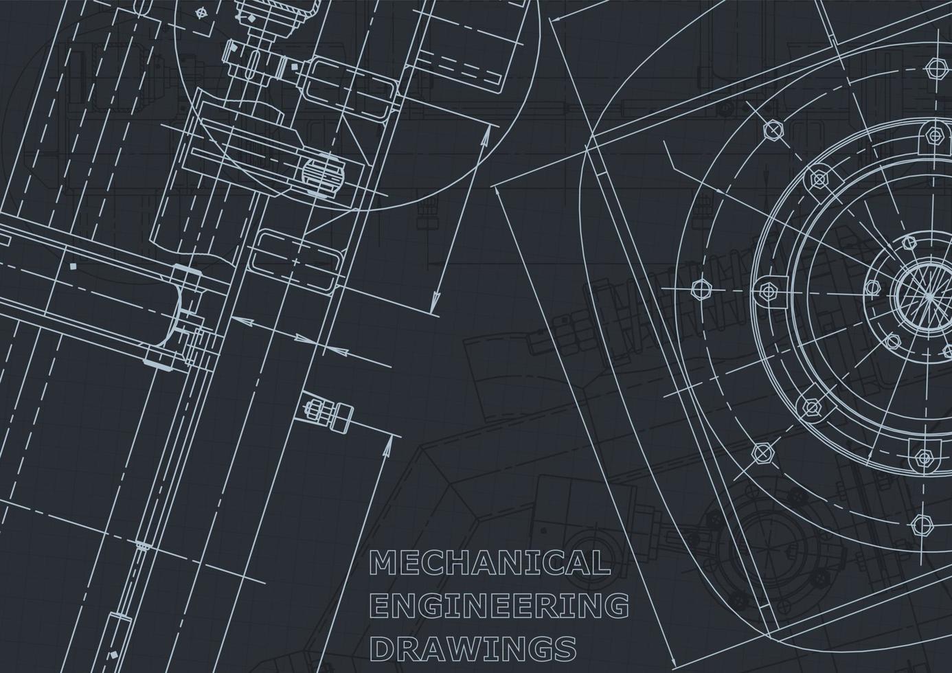 Computer aided design systems. Blueprint. Official style vector