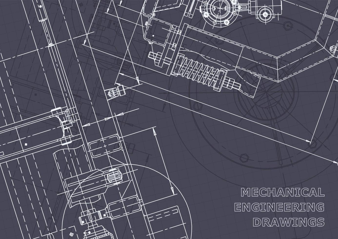 Plano. dibujos de ingeniería de vectores. fabricación de instrumentos mecánicos vector