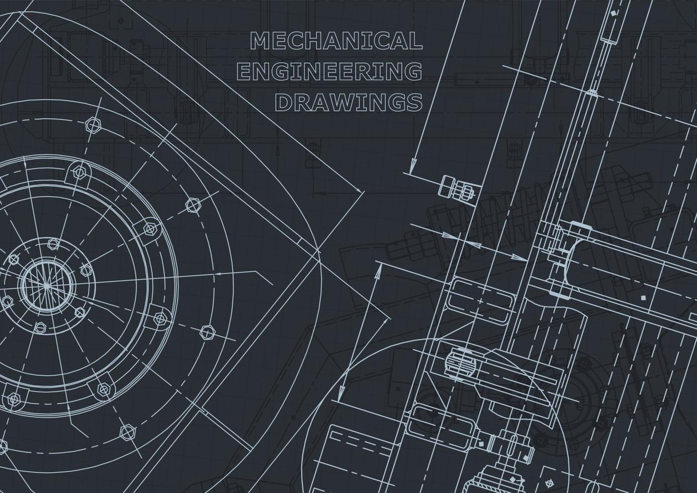 Plano. dibujos de ingeniería de vectores. fabricación de instrumentos mecánicos vector