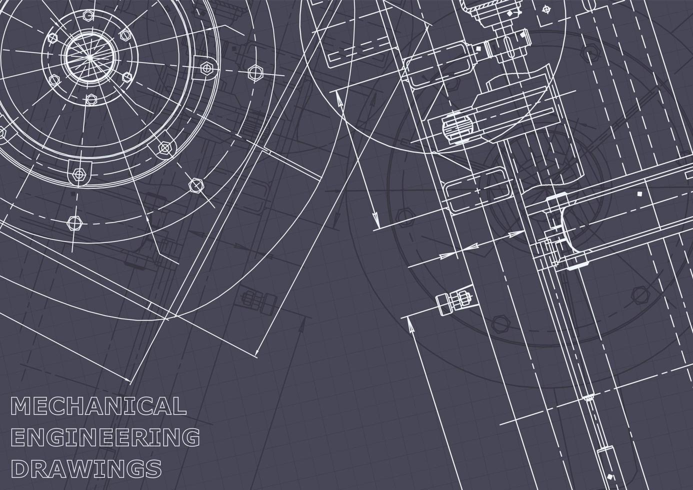 Plano. dibujos de ingeniería de vectores. fabricación de instrumentos mecánicos vector