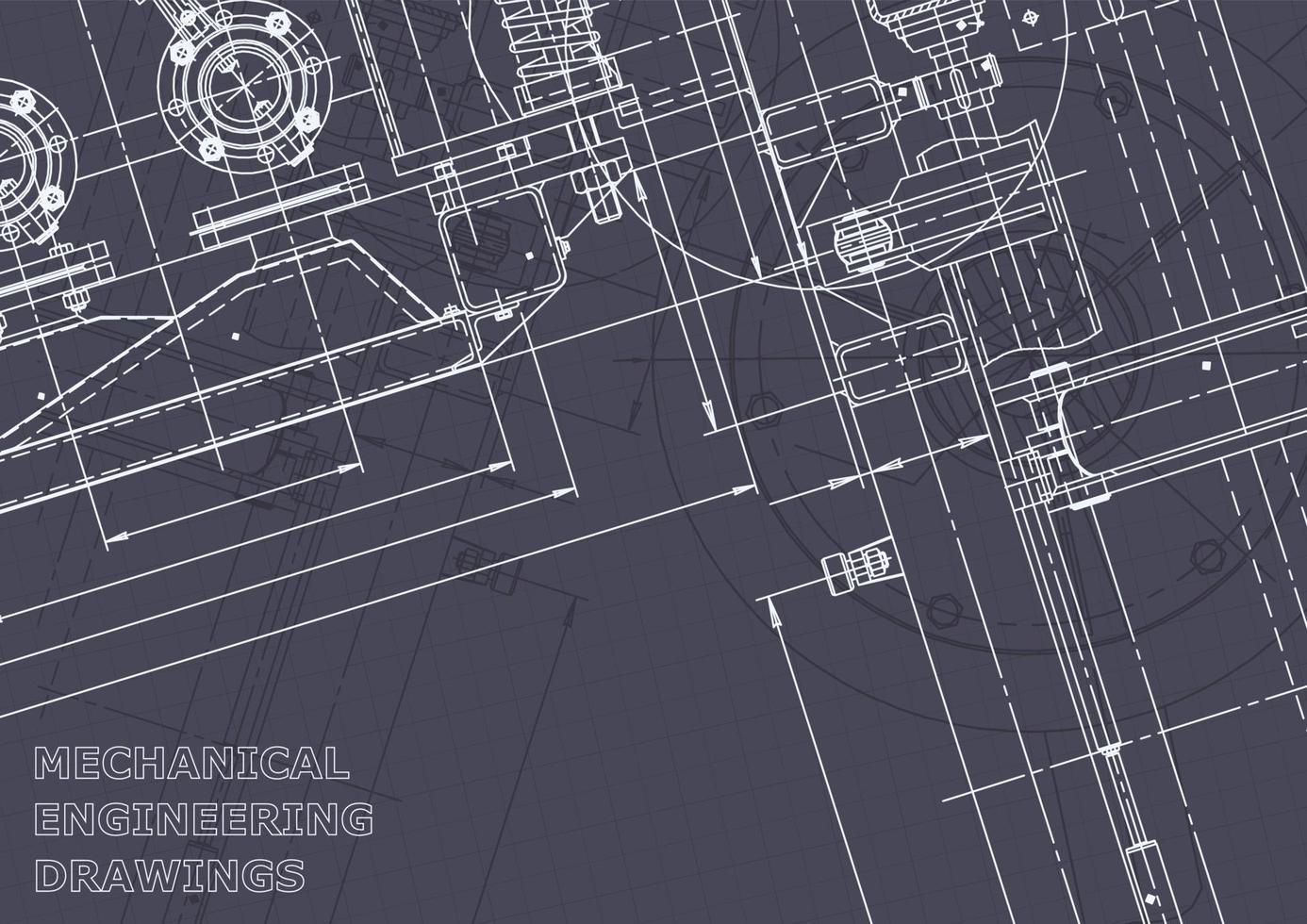 Plano. dibujos de ingeniería de vectores. fabricación de instrumentos mecánicos vector