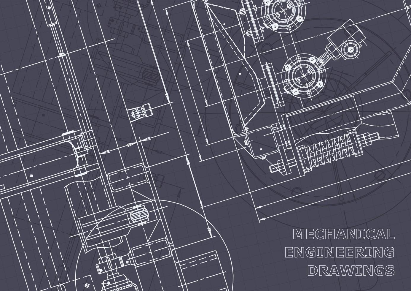 Plano. dibujos de ingeniería de vectores. fabricación de instrumentos mecánicos vector