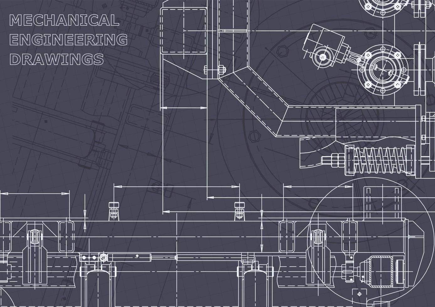 Blueprint. Vector engineering drawings. Mechanical instrument making