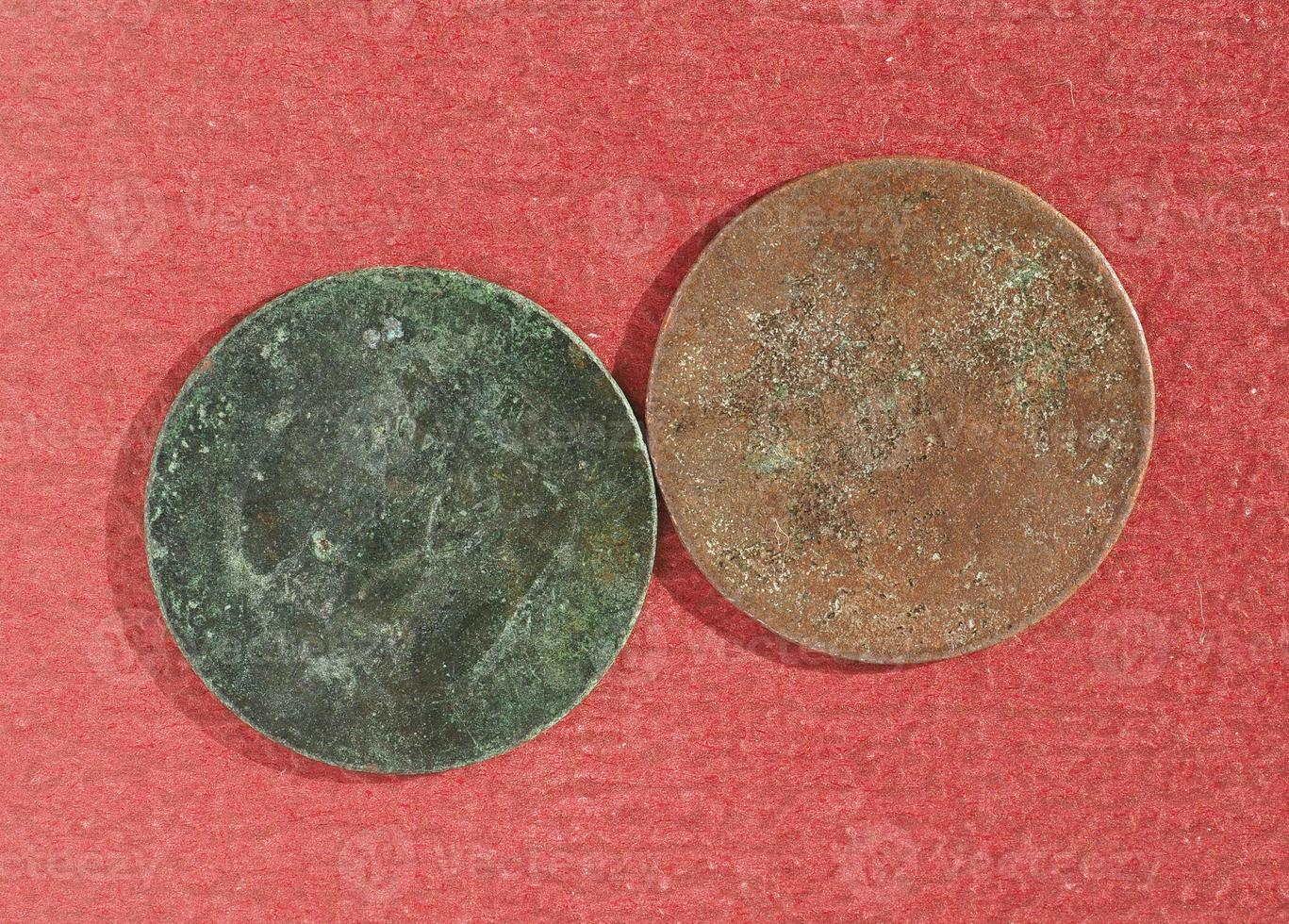 monedas antiguas oxidadas foto