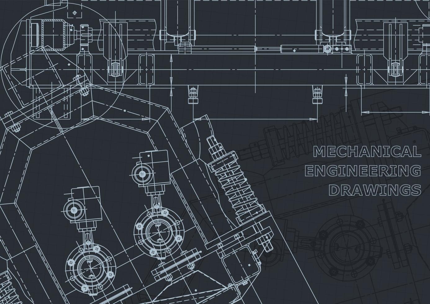 Computer aided design systems. Blueprint. Official style vector