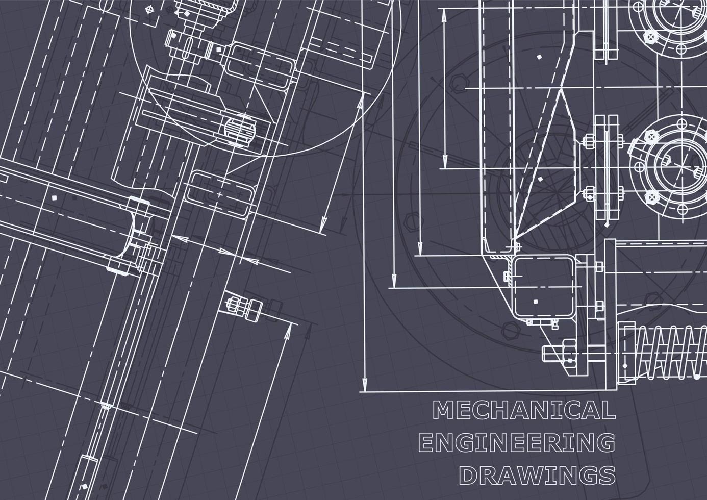 Blueprint. Vector engineering drawings. Mechanical instrument making