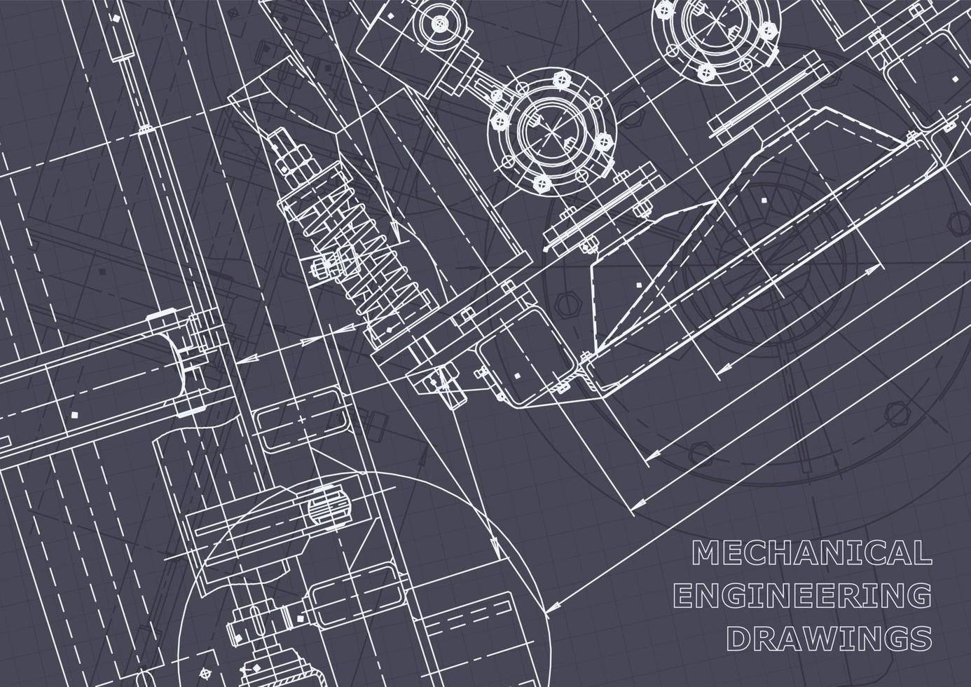 Blueprint. Vector engineering drawings. Mechanical instrument making