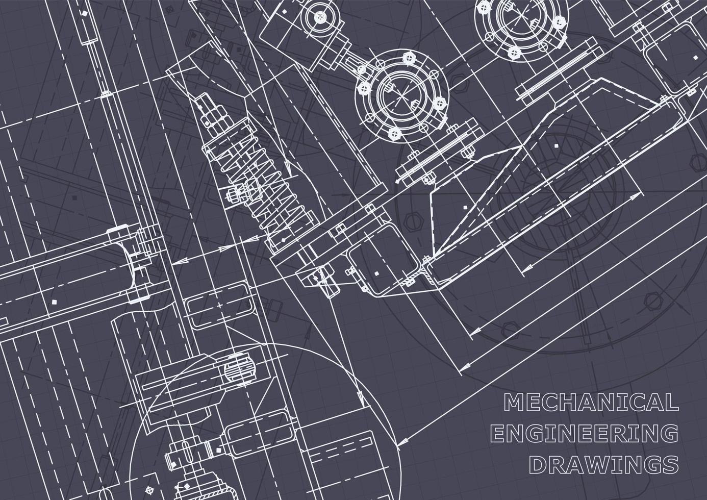 Blueprint. Vector engineering drawings. Mechanical instrument making