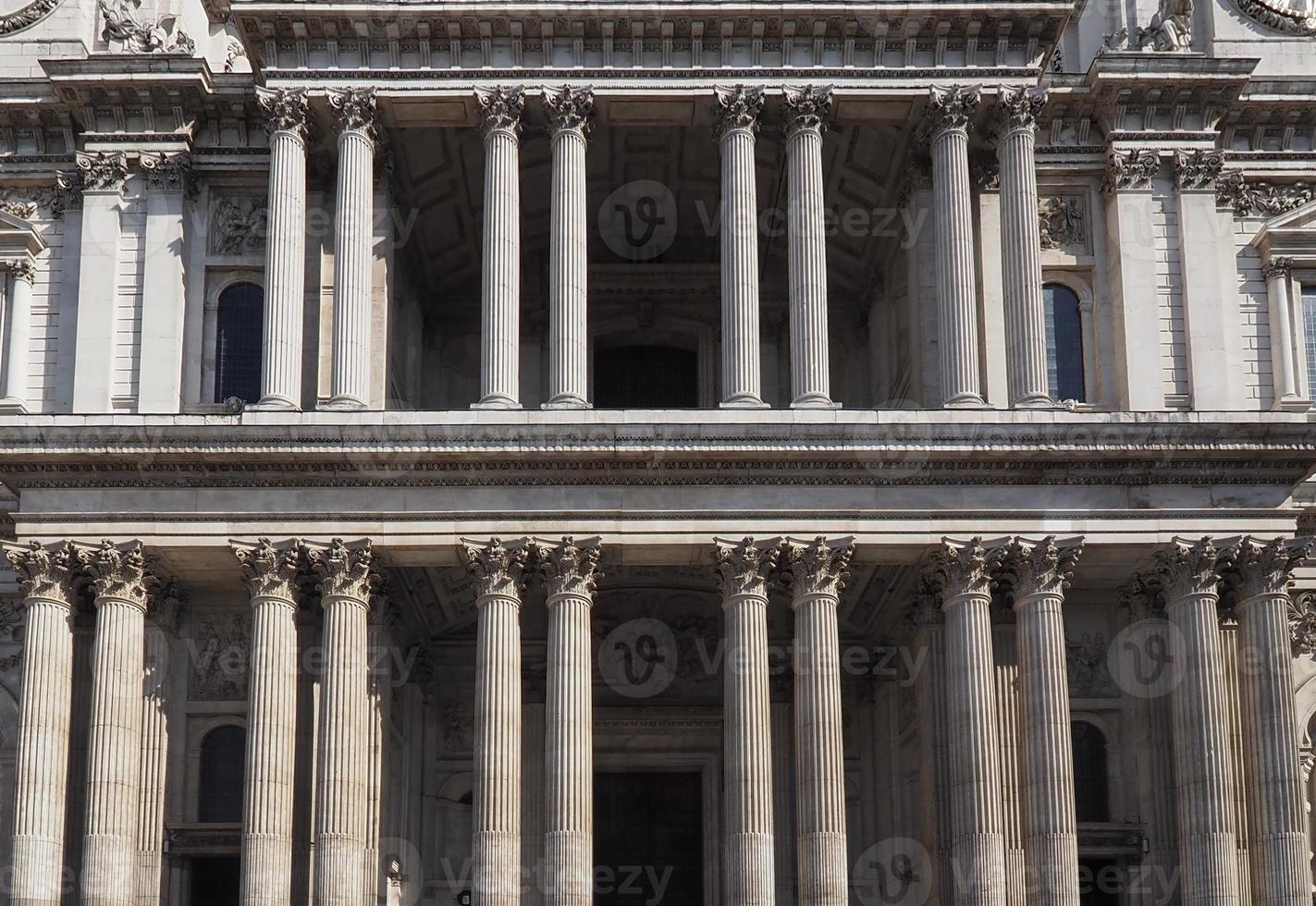 Detail of St Paul Cathedral facade in London photo