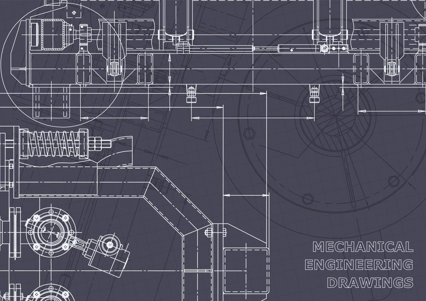 Plano. dibujos de ingeniería de vectores. fabricación de instrumentos mecánicos vector