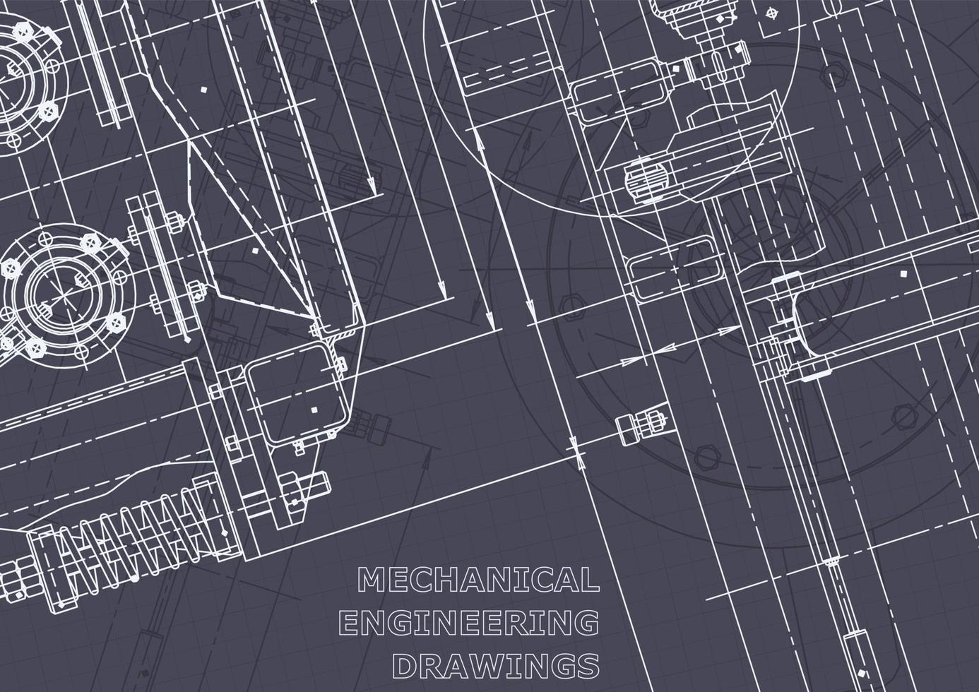 Blueprint. Vector engineering drawings. Mechanical instrument making