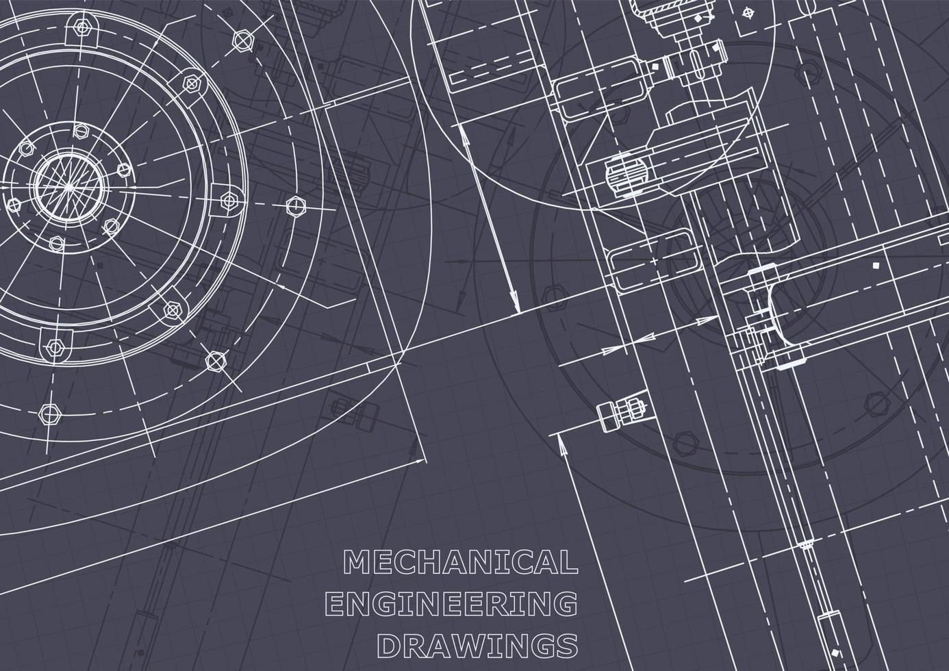 Plano. dibujos de ingeniería de vectores. fabricación de instrumentos mecánicos vector