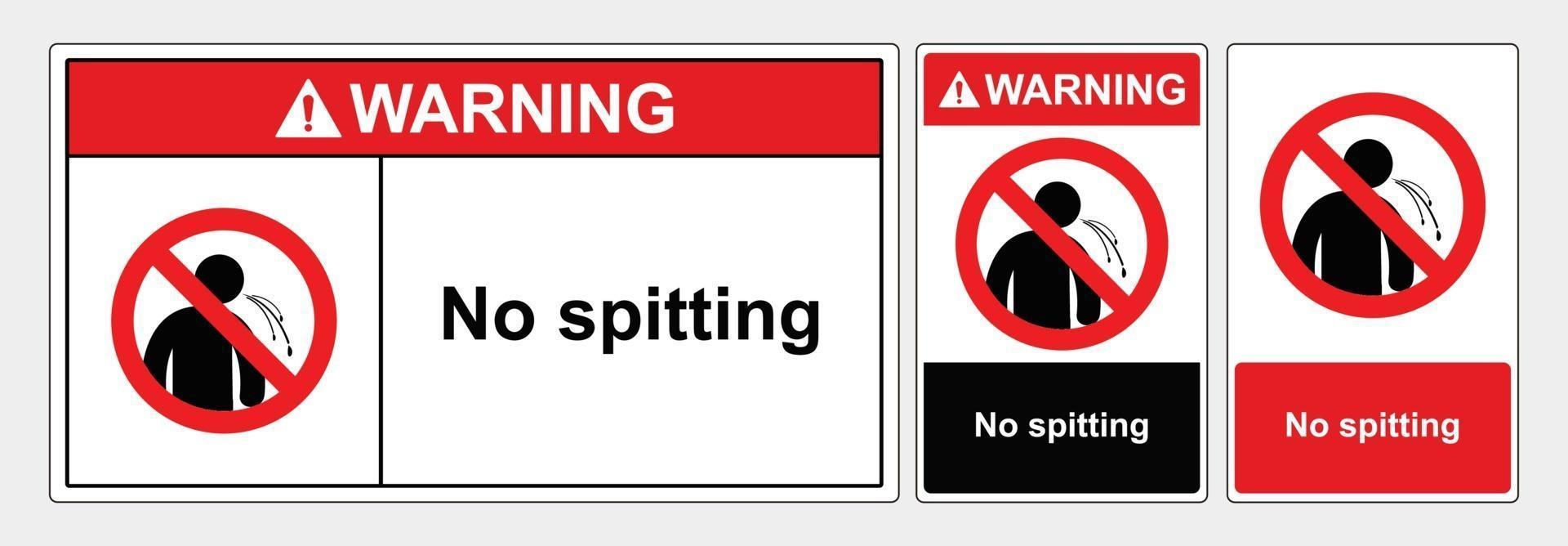 Safety sign no spitting vector