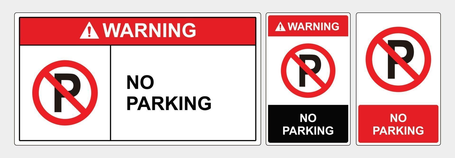 señal de seguridad no parking, formatos estándar ansi y osha. vector