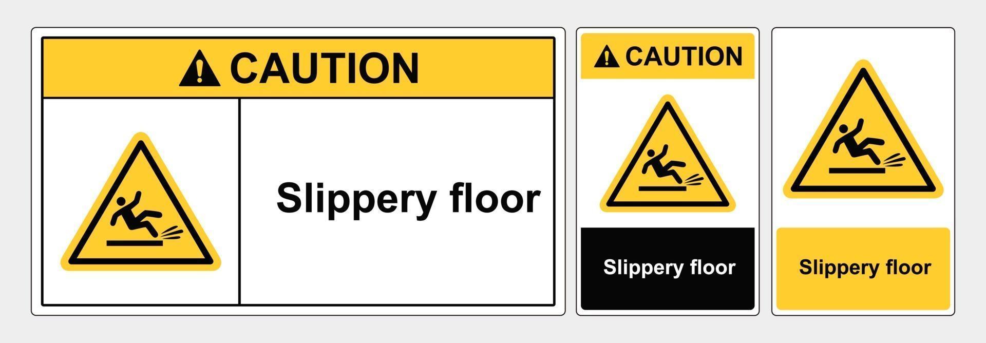 Safety Sign Slippery floor, sign lanscape and potrait forms, vector