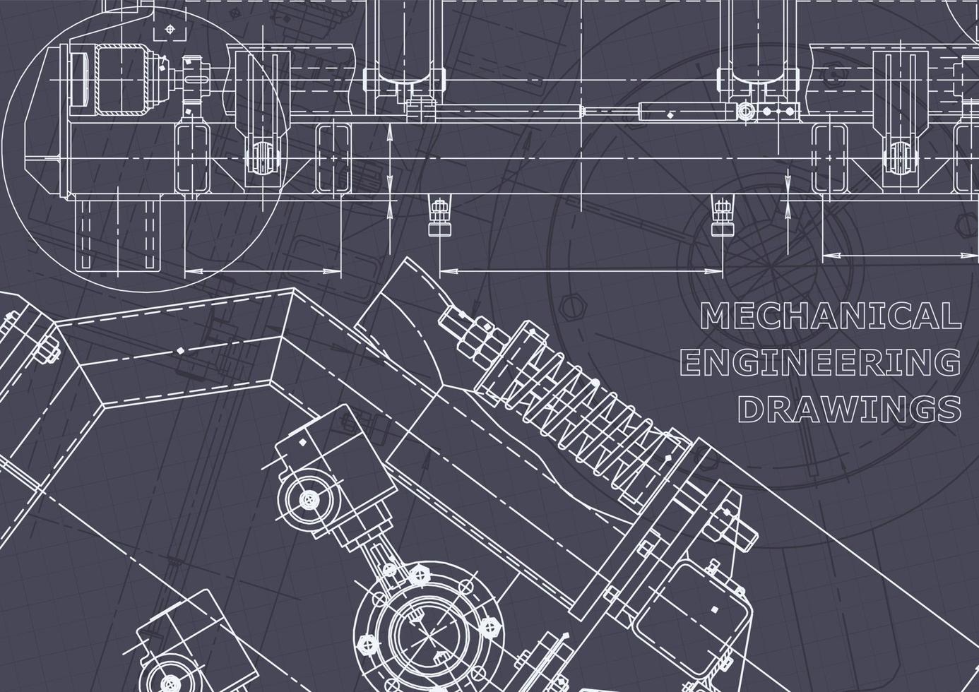 Plano. dibujos de ingeniería de vectores. fabricación de instrumentos mecánicos vector