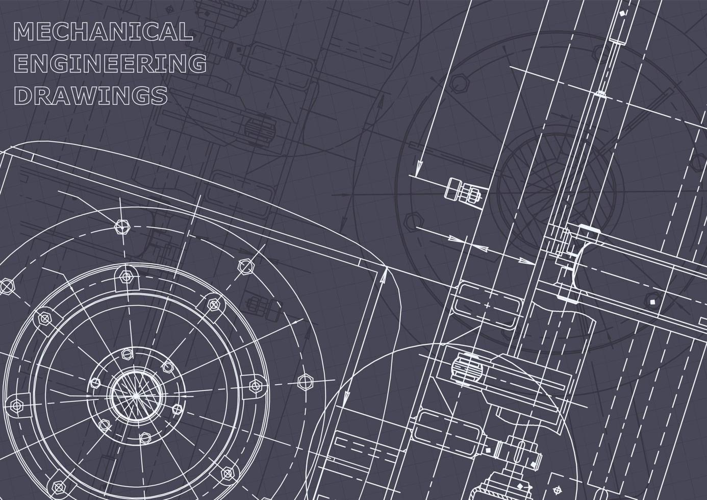 Plano. dibujos de ingeniería de vectores. fabricación de instrumentos mecánicos vector