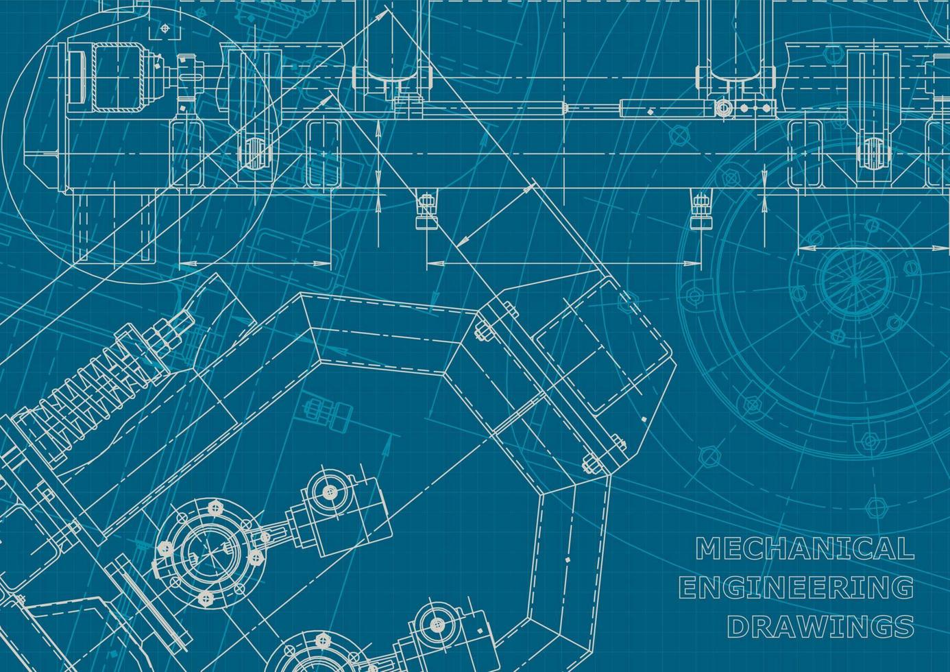 Corporate Identity. Blueprint. Vector engineering drawings