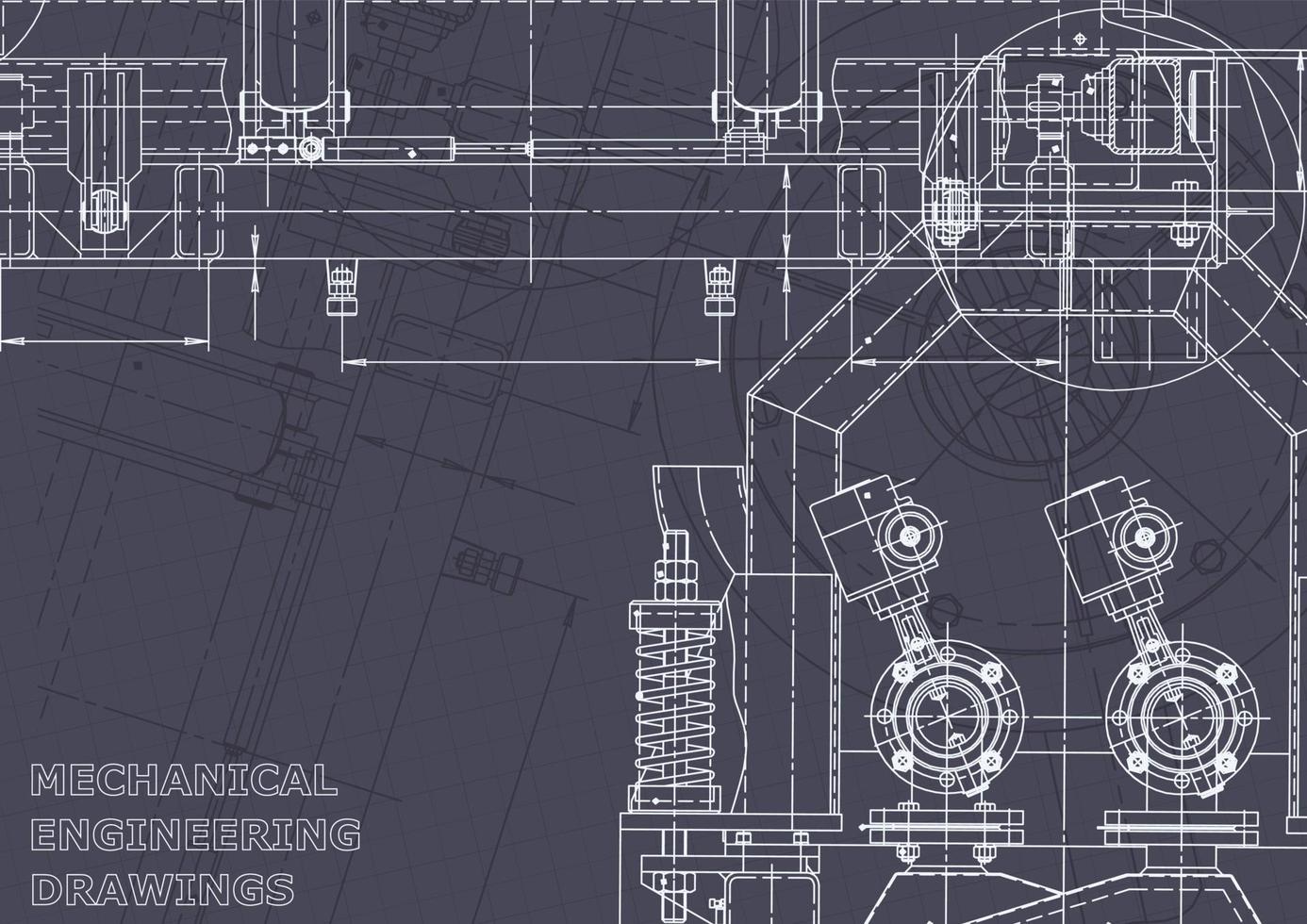 Plano. dibujos de ingeniería de vectores. fabricación de instrumentos mecánicos vector