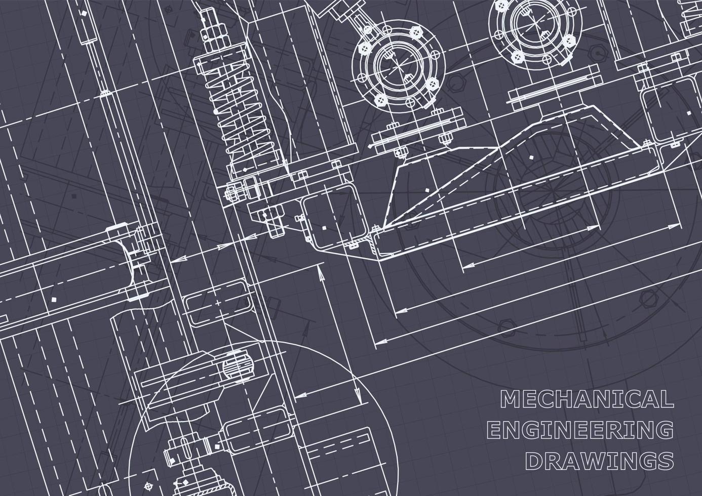 Blueprint. Vector engineering drawings. Mechanical instrument making