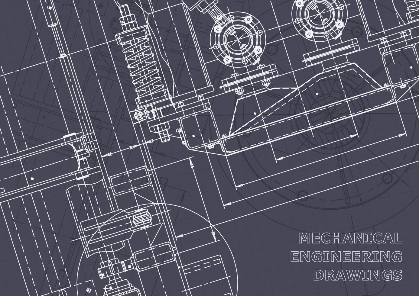 Plano. dibujos de ingeniería de vectores. fabricación de instrumentos mecánicos vector