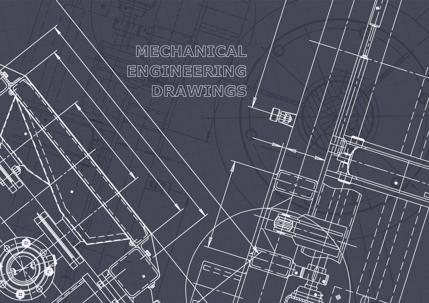 Blueprint. Vector engineering drawings. Mechanical instrument making