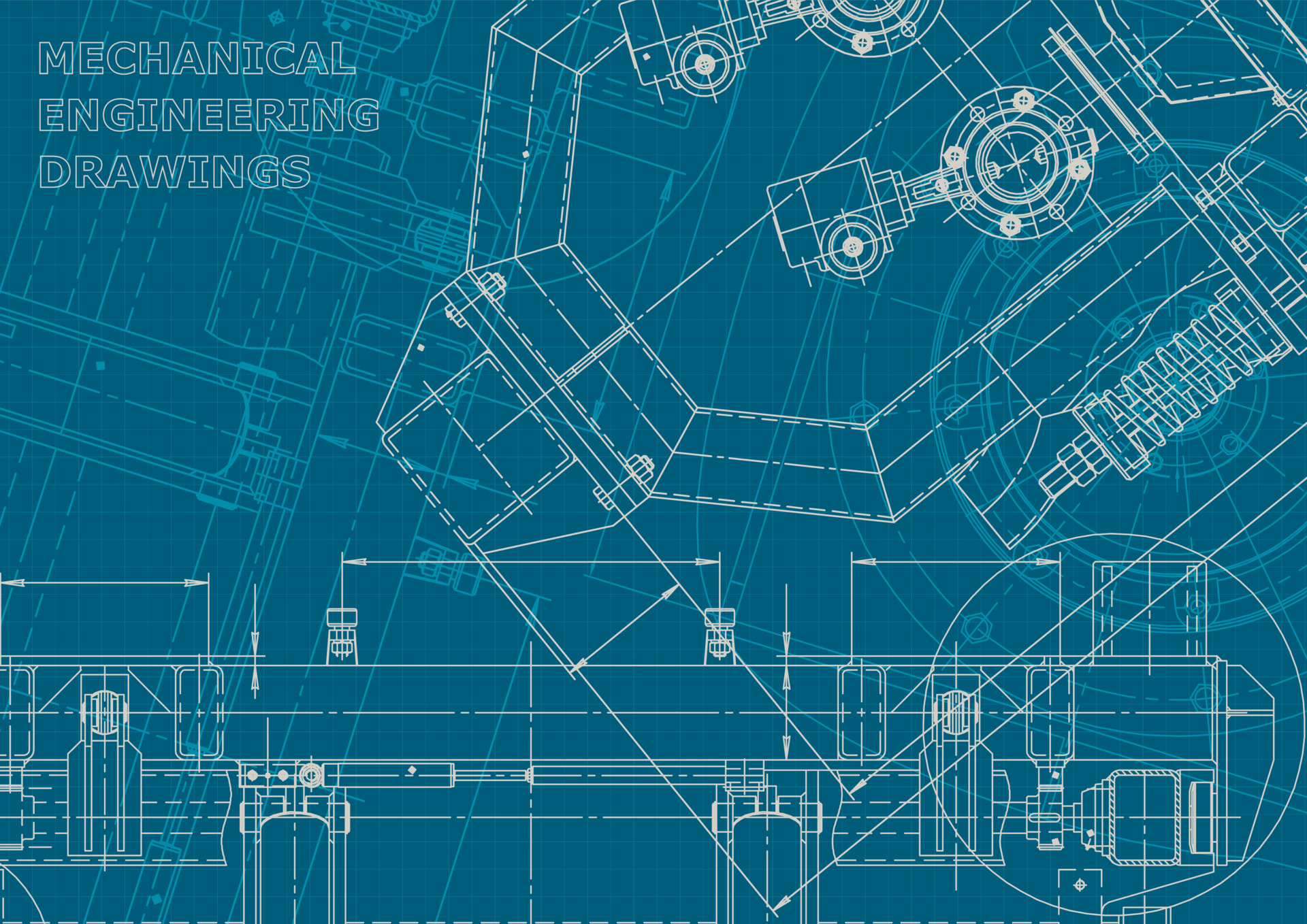 Machine building engineering. Engineering drawing. maschinenbauindustrie.