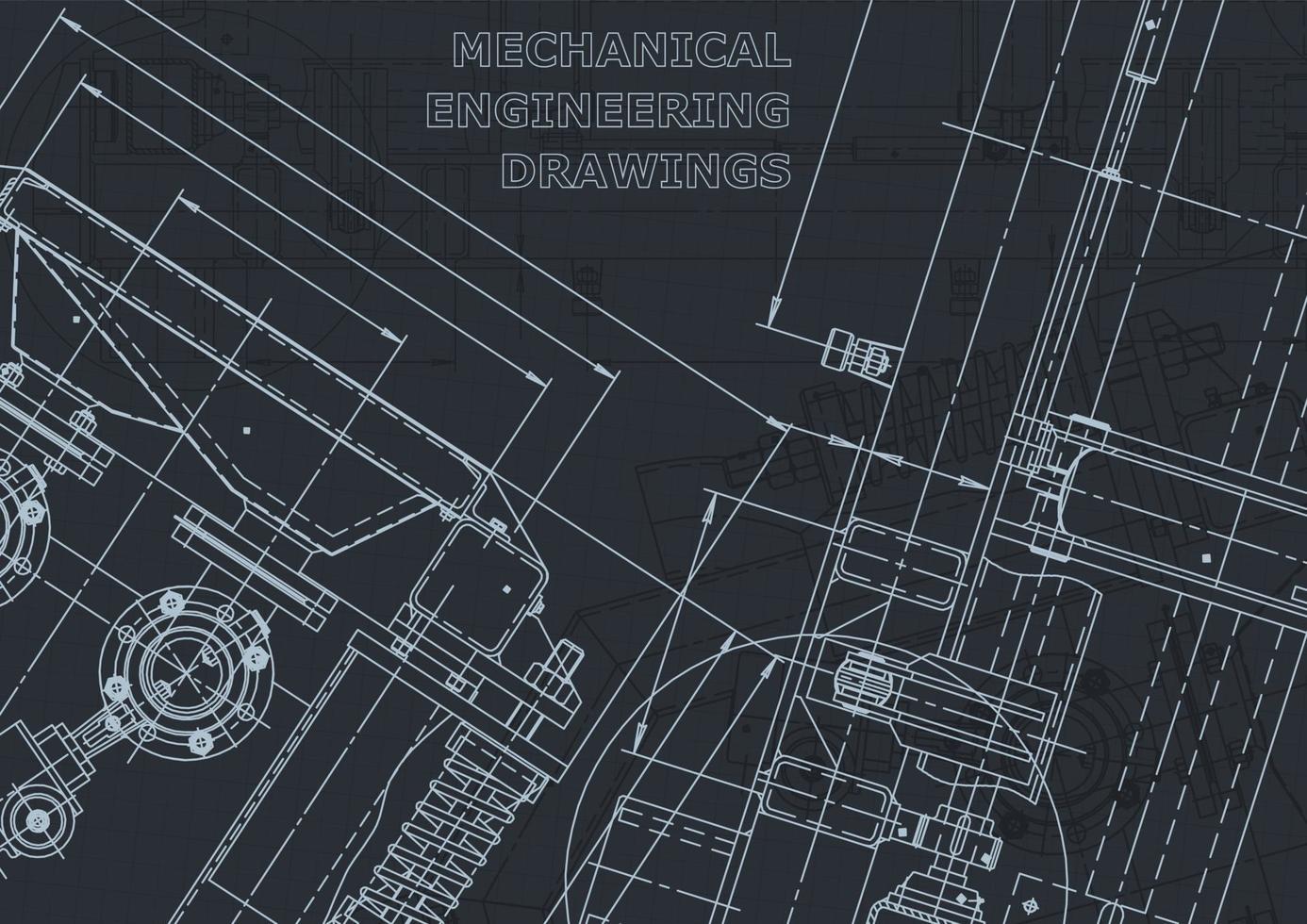 Blueprint. Vector engineering drawings. Mechanical instrument making