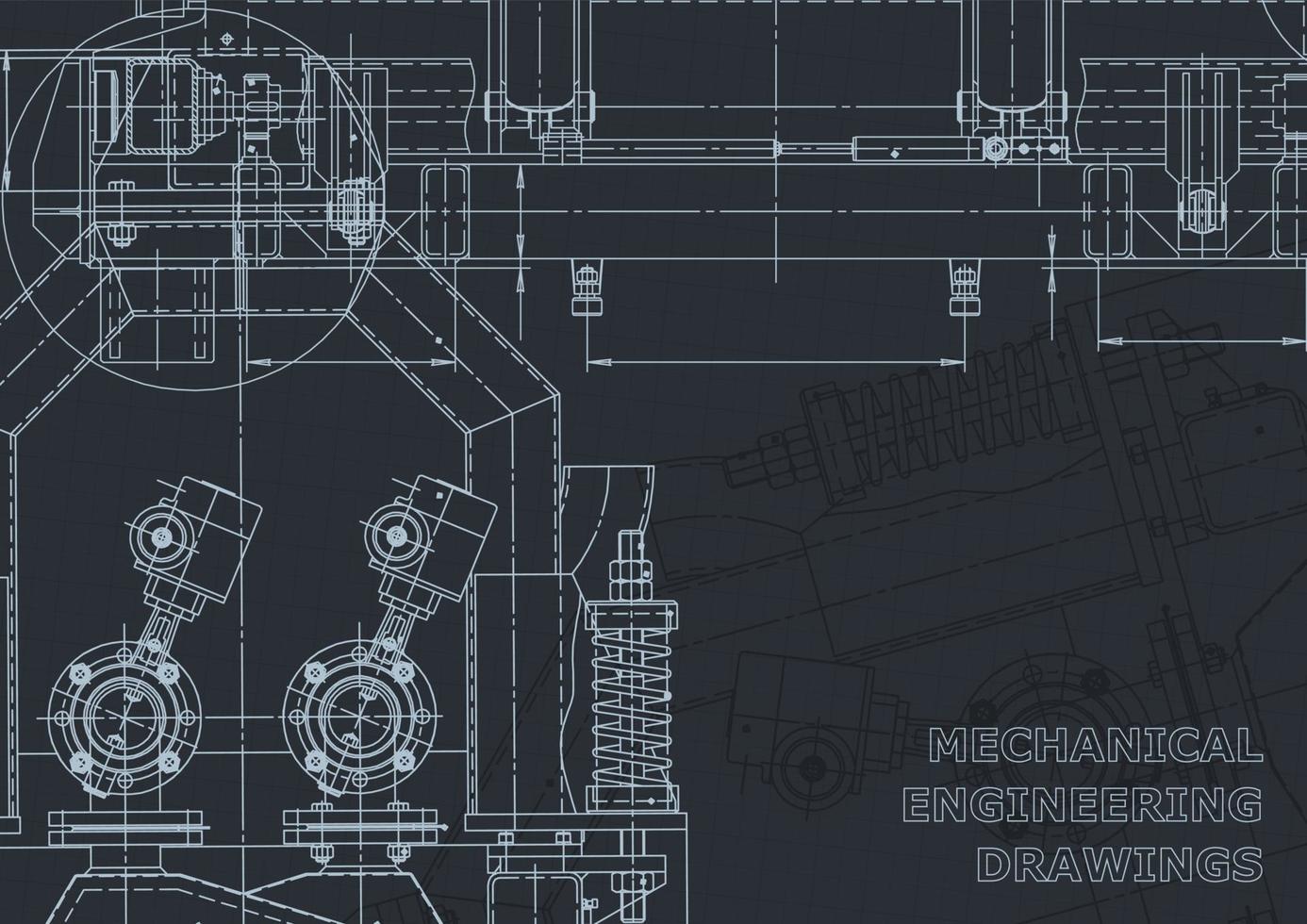 Computer aided design systems. Blueprint. Official style vector