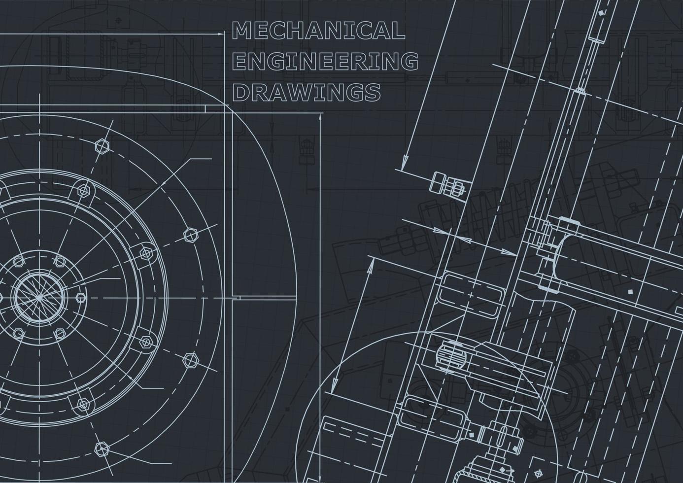 Computer aided design systems. Blueprint. Official style vector