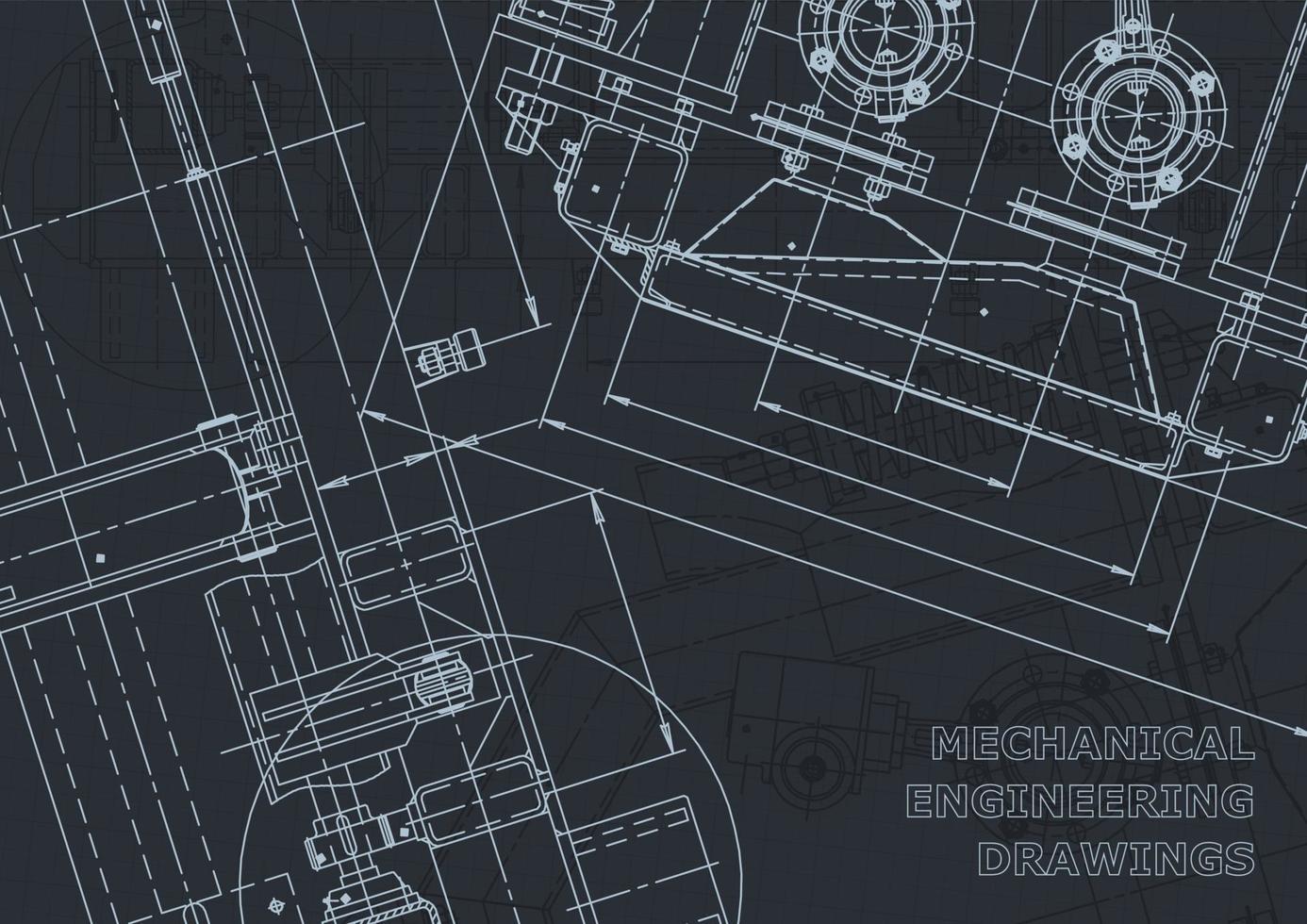 Blueprint. Vector engineering drawings. Mechanical instrument making