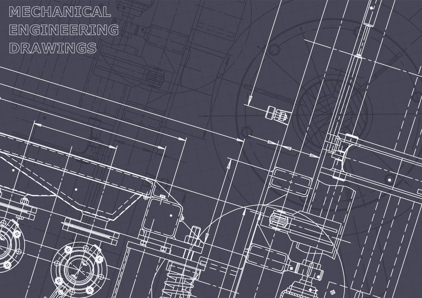 Plano. dibujos de ingeniería de vectores. fabricación de instrumentos mecánicos vector